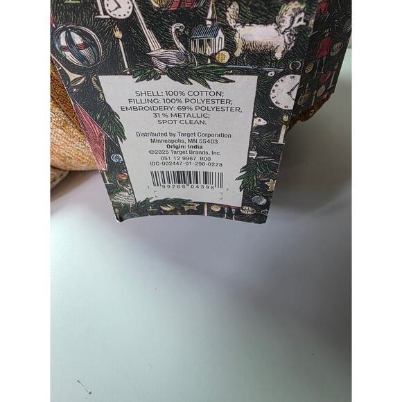 NEW John Derian Woodland Owl Sparkling Beaded Target 13"x 8" Plush Pillow NWT - Picture 7 of 10